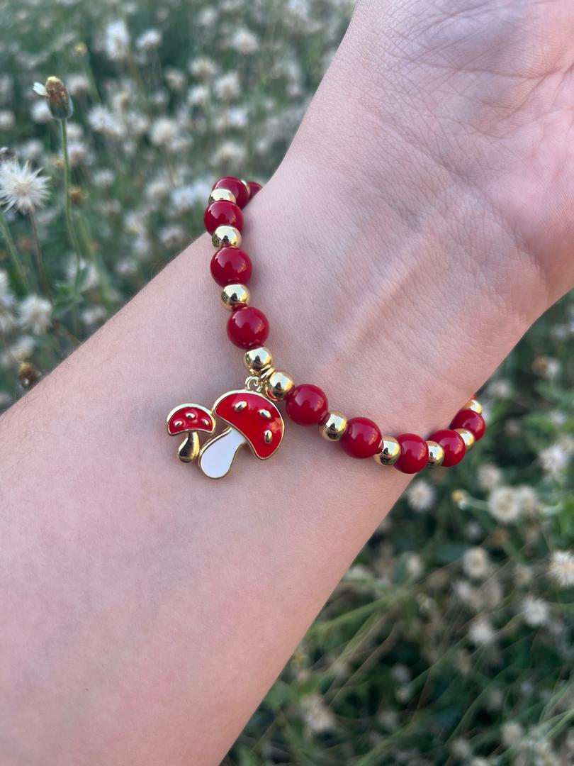 Pulsera De Coral y Balines de Acero_0