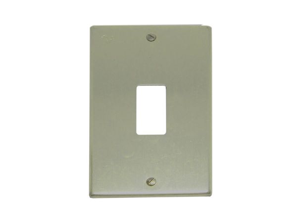 Tapa sencilla Rectangular metálica cromada_0