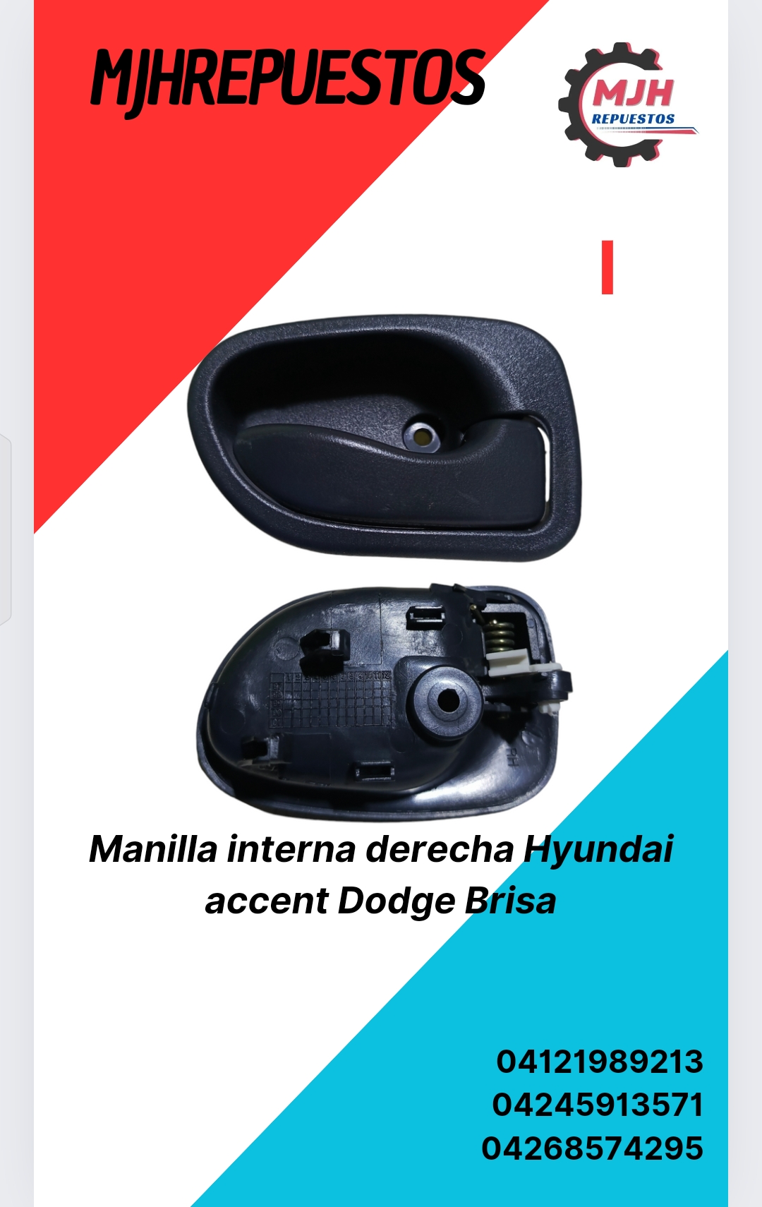 Manilla interna derecha Hyundai accent Dodge Brisa_0