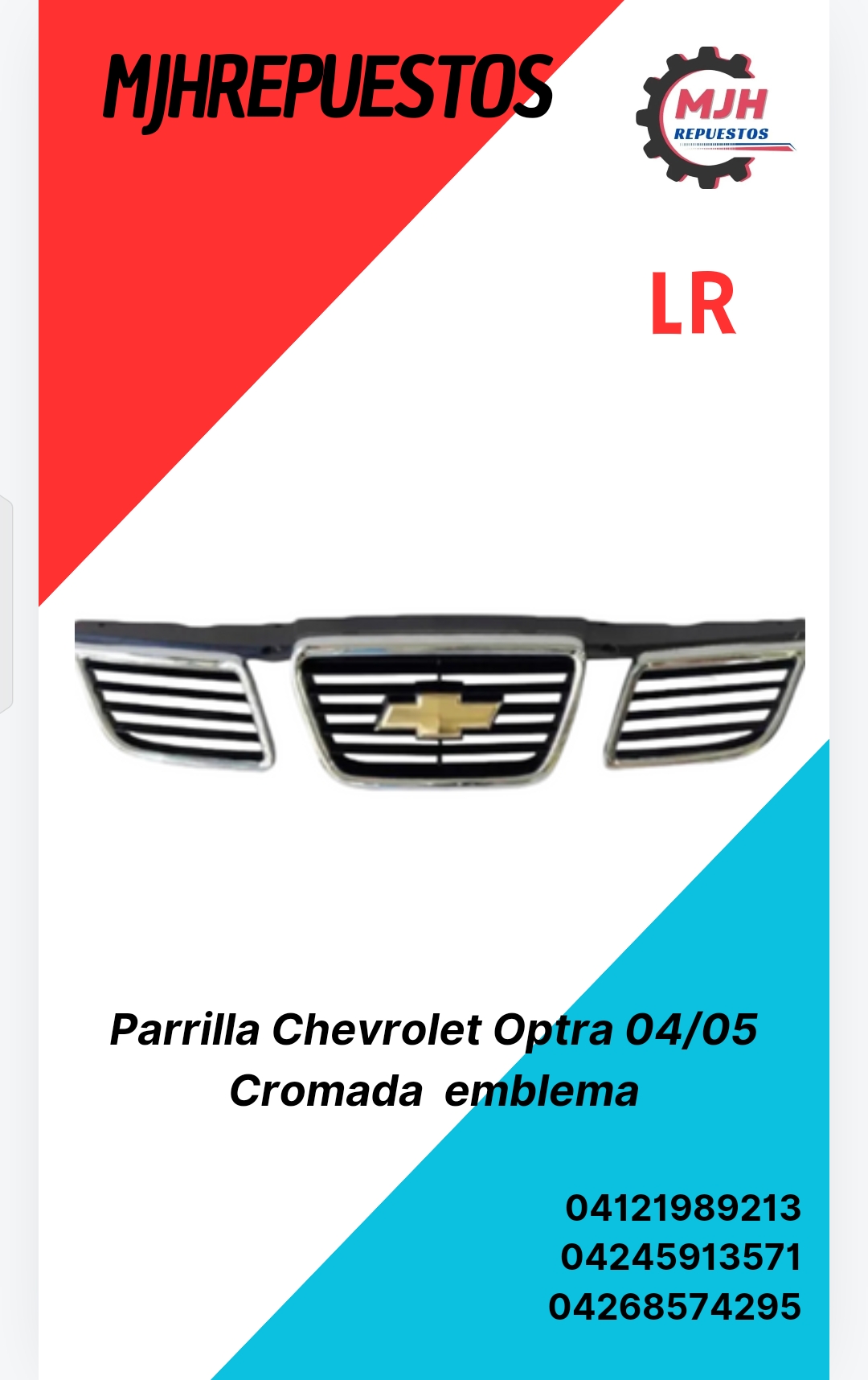 Parrilla Chevrolet Optra 04/05 Cromada  emblema_0