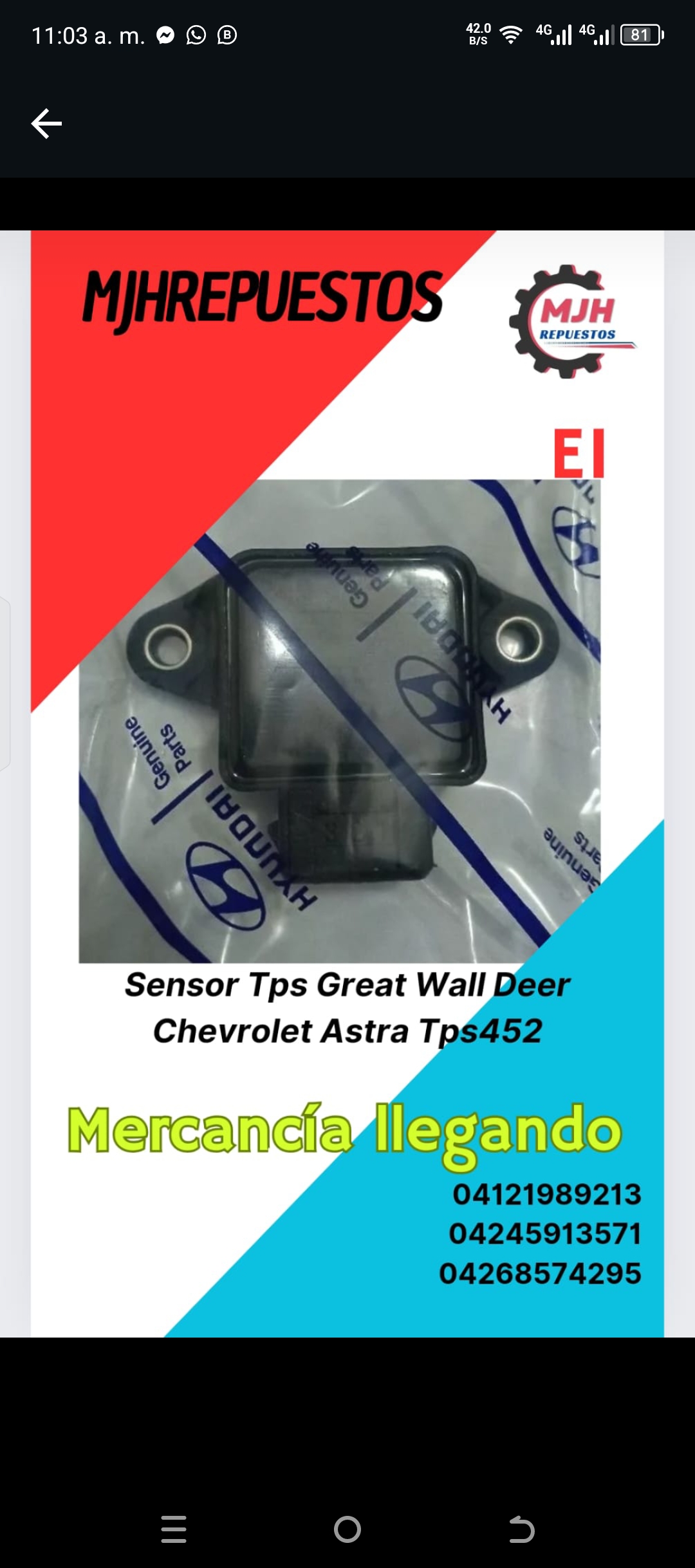 Sensor Tps Great Wall Deer Chevrolet Astra Tps452_0