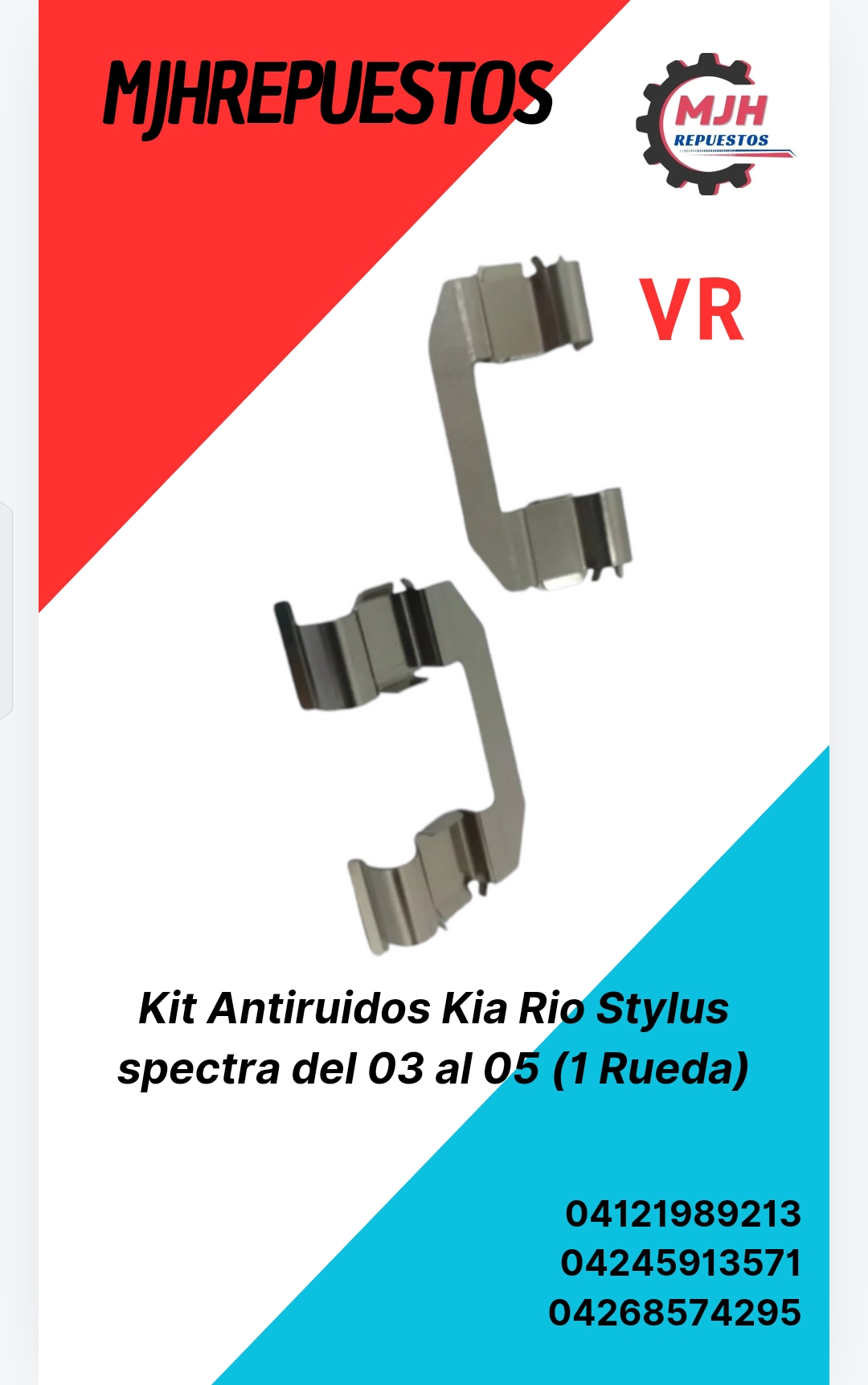 Kit Antiruidos Kia Rio Stylus spectra del 03 al 05 (1 Rueda)_0