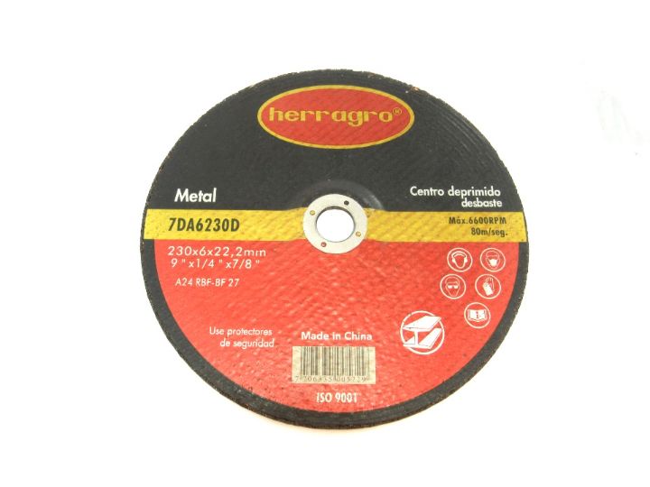 Disco de Desbaste Metal 9” x 1/4” x 7/8” Herragro_0