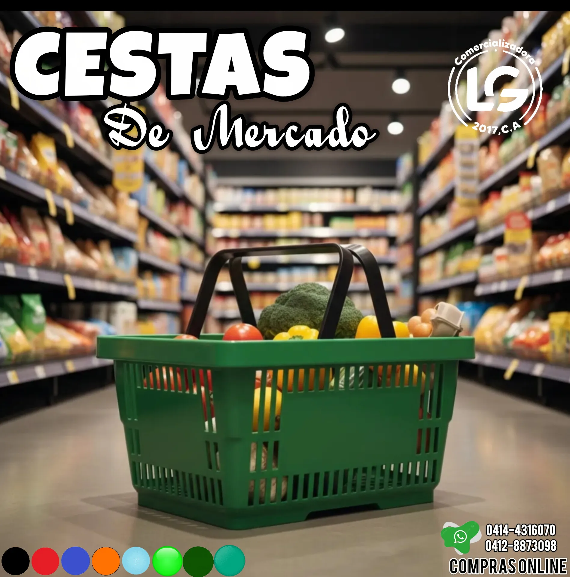 Cestas plásticas de mercado con asa_0