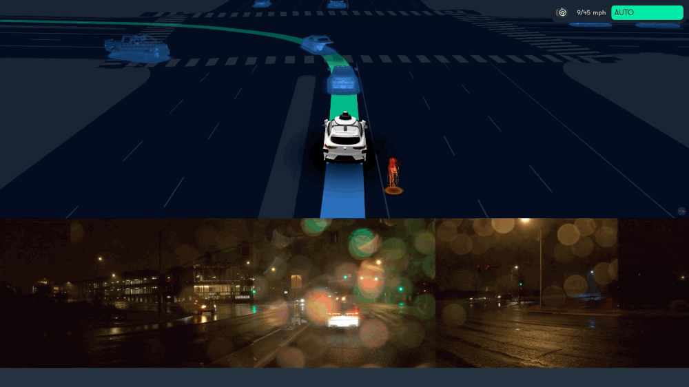 Waymo driving in rain in Phoenix