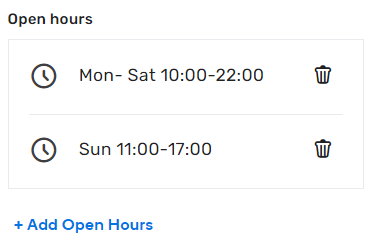 Opening Hours