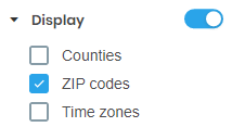 Display ZIP codes