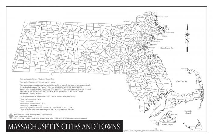 Massachusetts Map With Towns Massachusetts/Cities and towns   Wazeopedia