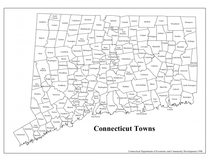 Ct Map With Cities Connecticut/Cities and towns   Wazeopedia