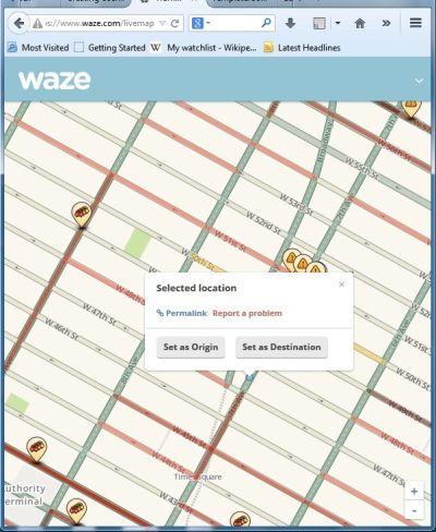 Live Map screenshot showing pop-up dialog.