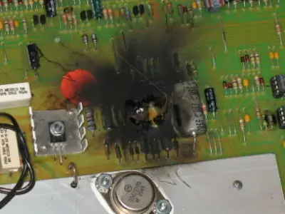 Burned circuit board