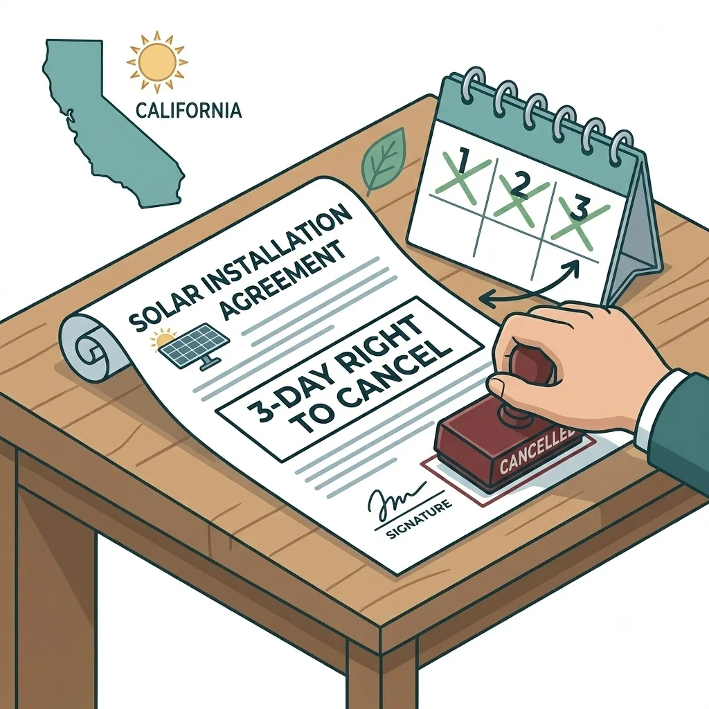 California's 3-Day Right to Cancel a Solar Contract: What It Actually Covers