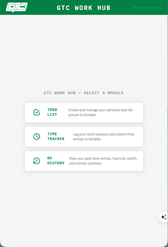 GTC Work Hub app screenshot