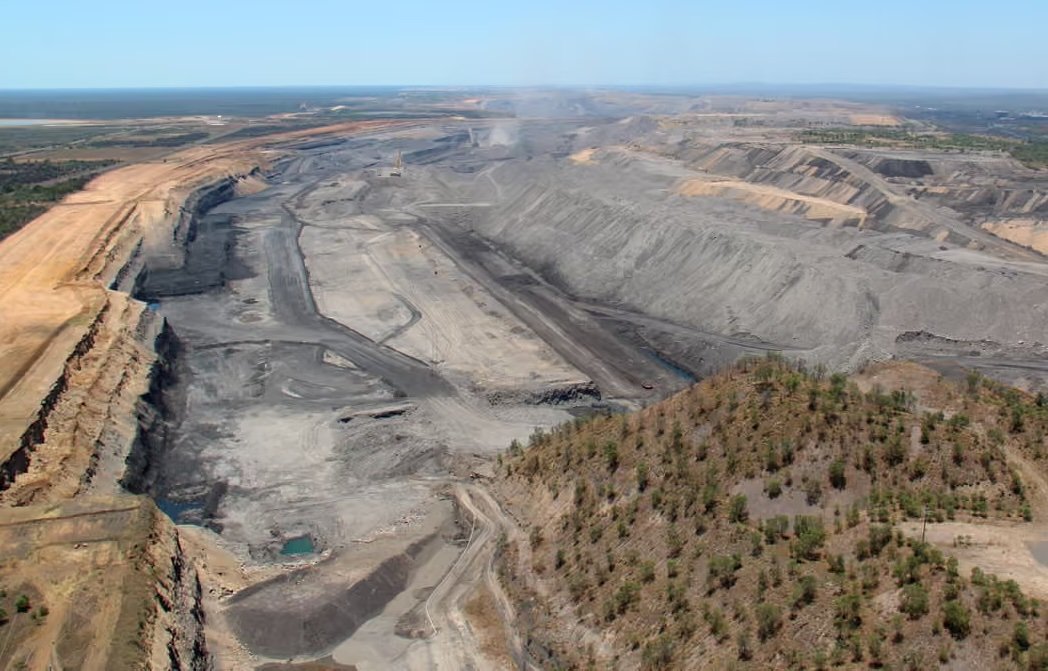 Saraji coalmine in Queensland will see digging continue to 2055. Photograph: Wikimedia/Lock the Gate Alliance