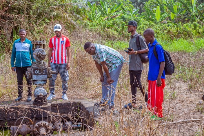 Oil well at Otuabagi with destroyed farmland