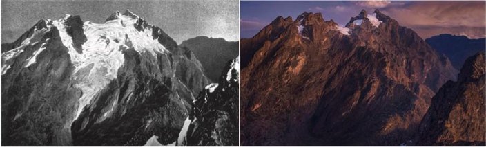 Mt. Stanley in 1906 and now.