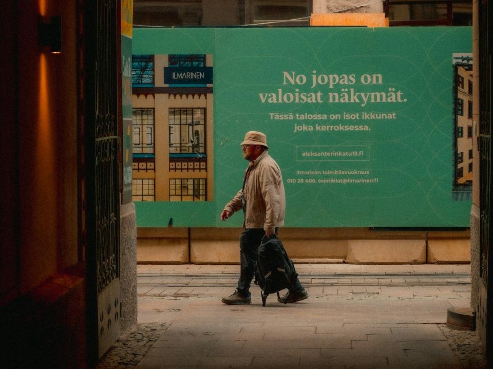 Helsinki advertising spaces may soon be free of carbon-intensive products and services. Photo by Jose Noel Marenco on Unsplash