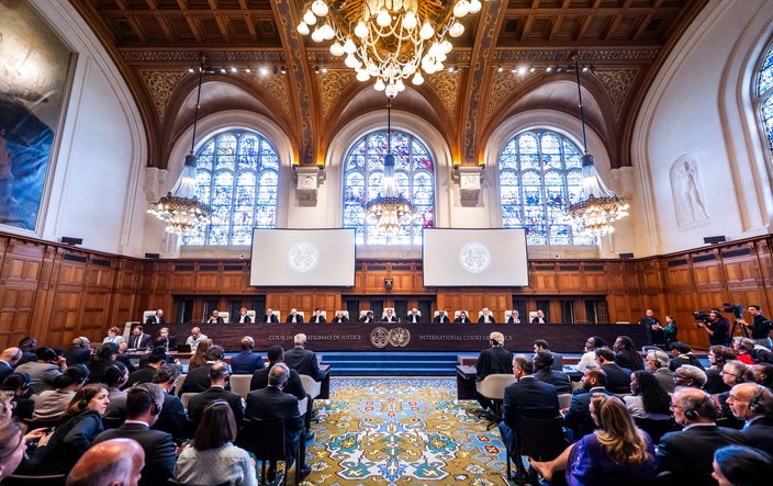 Members of the International Court of Justice. Photograph: UN Photo/ICJ-CIJ/Frank van Beek. Courtesy of the ICJ. All rights reserved.