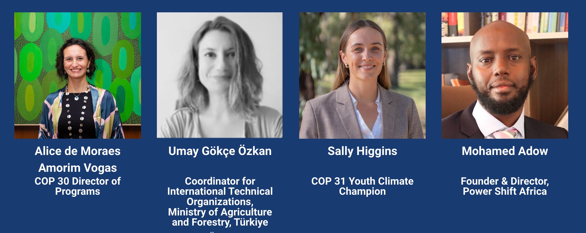 Four of the speakers in Monday's webinar. The other two are Ritu Bharadwaj, Director, Climate Resilience and Loss & Damage, IIED; and Lasse Brun, Director, Food and Climate, UN Foundation.