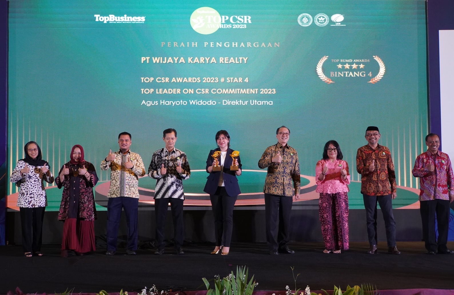 Terus Berkomitmen Menjalankan Program CSR, WIKA Realty Berhasil Meraih Dua Penghargaan pada TOP CSR Award 2023