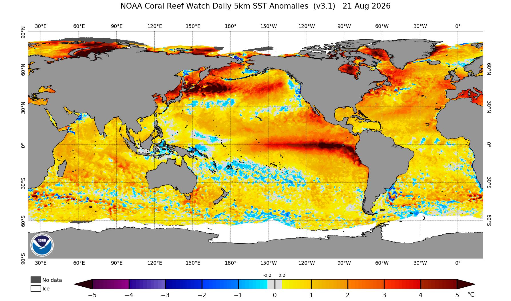 Latest SST anomaly map