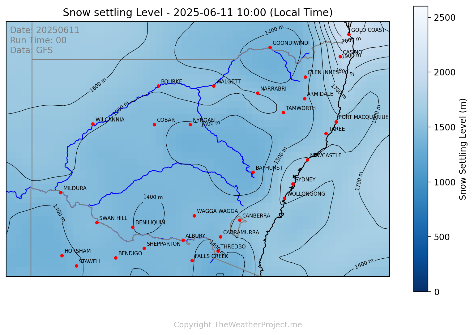 Snow Settling Level New South Wales