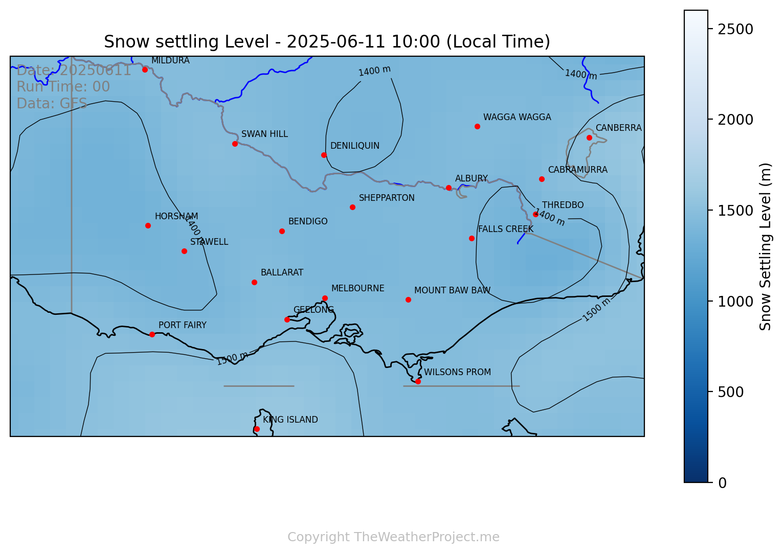 Snow Settling Level Victoria