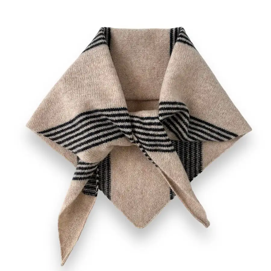 WeaveEssence quality control triangle scarf hem finishing production inspection