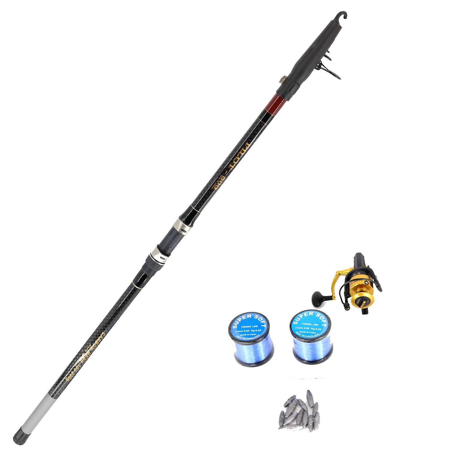 Shore Fishing (Pilot 5m and Penn V5500 including Nylon line with rigs and sinkers and snap swivels) Combo
