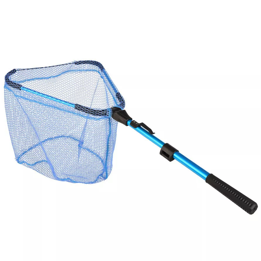 leo blue 2-section shrink triangle dip net telescopic aluminum alloy fly fishing net