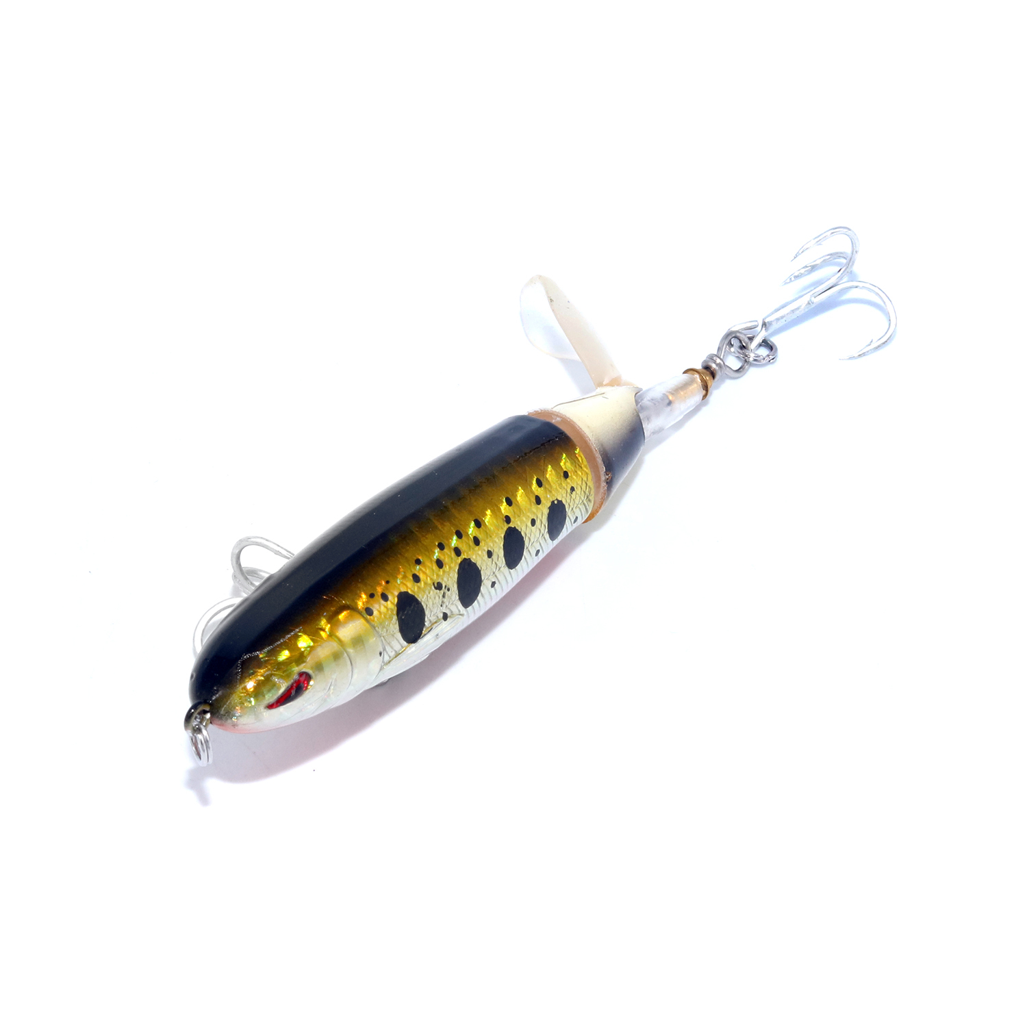 Blue Whopper Plopper Topwater Floating Fishing Lures Rotating Tail for Bass  Pike 