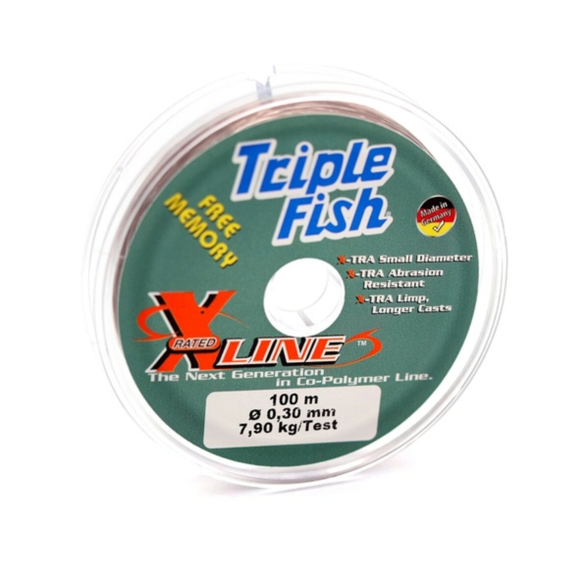 triple fish, german mono fishing line approx 7.9kg 0,30mm