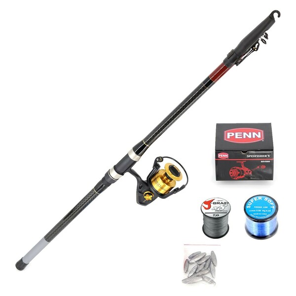 Shore Fishing (Pilot 3.6m and Penn V5500 including braid and mono line with rigs and sinkers and snap swivels) Combo