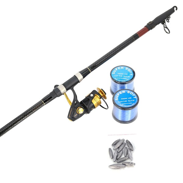 Shore Fishing (Pilot 3.9m and Penn V5500 including Nylon line with rigs and sinkers and snap swivels) Combo