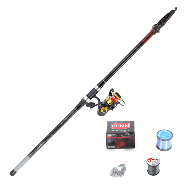 Shore Fishing (Pilot 4.5m and Penn VI 6500 including braid and mono line with rigs and sinkers and snap swivels) Combo