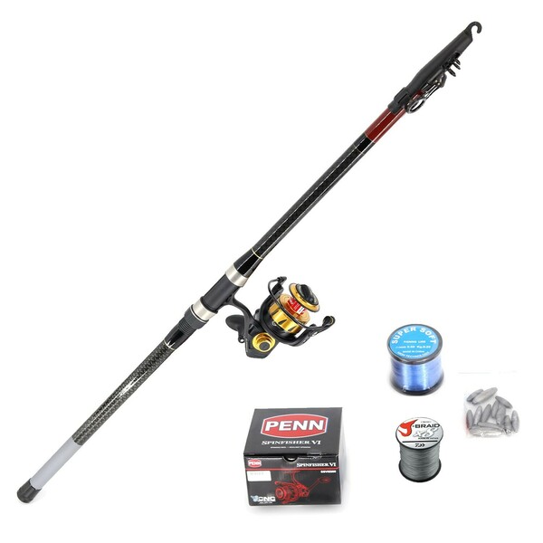 Shore Fishing (Pilot 3.6m and Penn VI 5500 including braid and mono line with rigs and sinkers and snap swivels) Combo