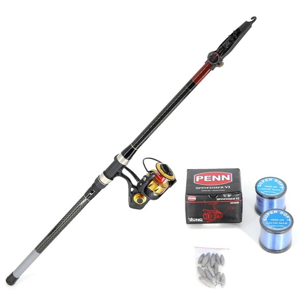 Shore Fishing (Pilot 3.6m and Penn VI 6500 including Nylon line with rigs and sinkers and snap swivels) Combo