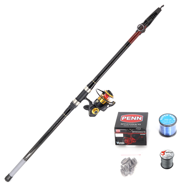 Shore Fishing (Pilot 3.9m and Penn VI 5500 including braid and mono line with rigs and sinkers and snap swivels) Combo
