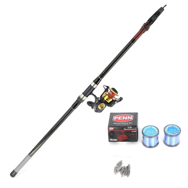 Shore Fishing (Pilot 4.2m and Penn VI 6500 including Nylon line with rigs and sinkers and snap swivels) Combo