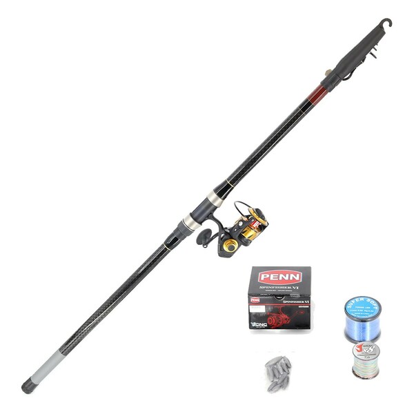 Shore Fishing (Pilot 5.4m and Penn VI 5500 including braid and mono line with rigs and sinkers and snap swivels) Combo
