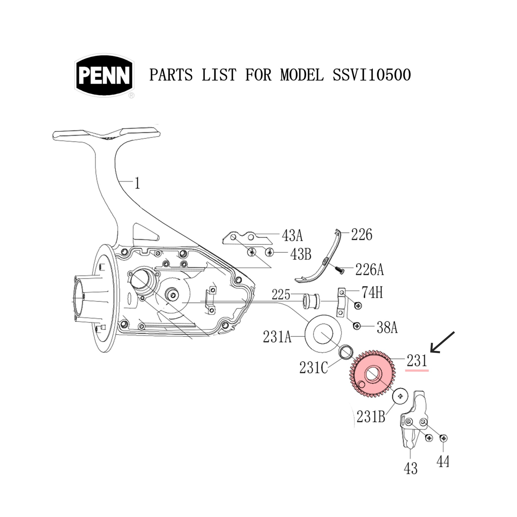 قطع غيار بن سبينفيشر موديل SSVI10500 (الجيل السادس)