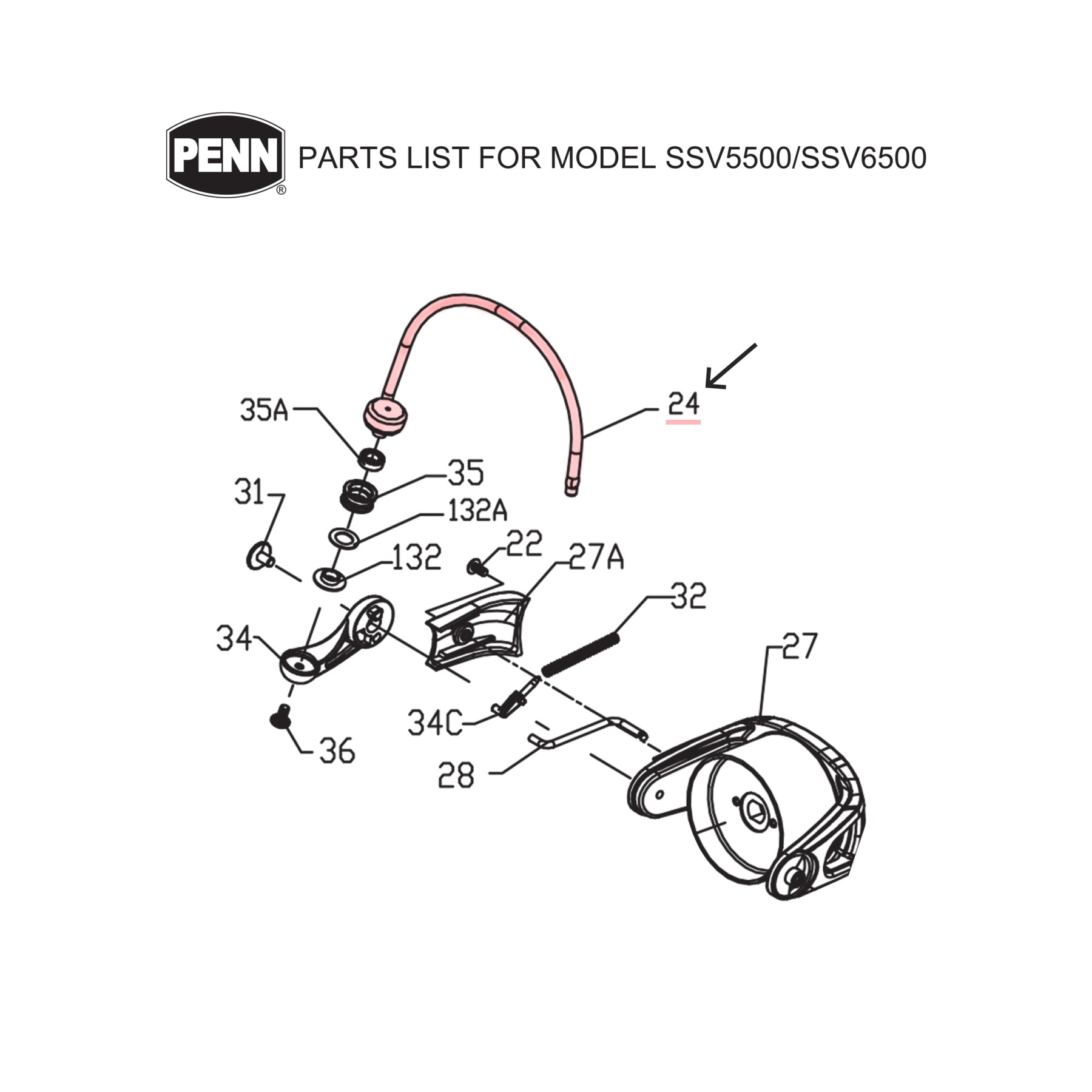 SSV5500 SPARE PARTS FOR PENN - SPINFISHER - 1