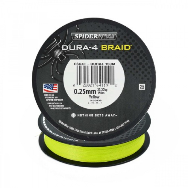 spiderwire dura 4 yellow 0.25mm-300m