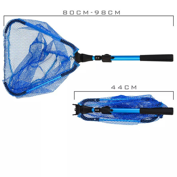 leo blue 2-section shrink triangle dip net telescopic aluminum alloy fly fishing net