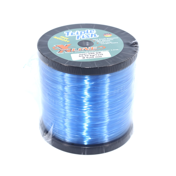 triple fish, german mono fishing line approx 250 gr 54,10kg 0,90mm 