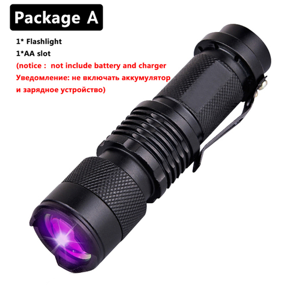 uv led flashlight torch 395nm violet light
