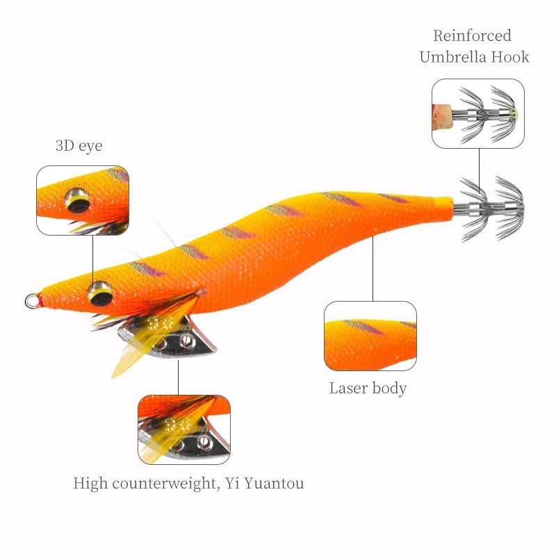 لور صيد الحبار (الكلماري) مضيء - 12 سم - 15 جرام