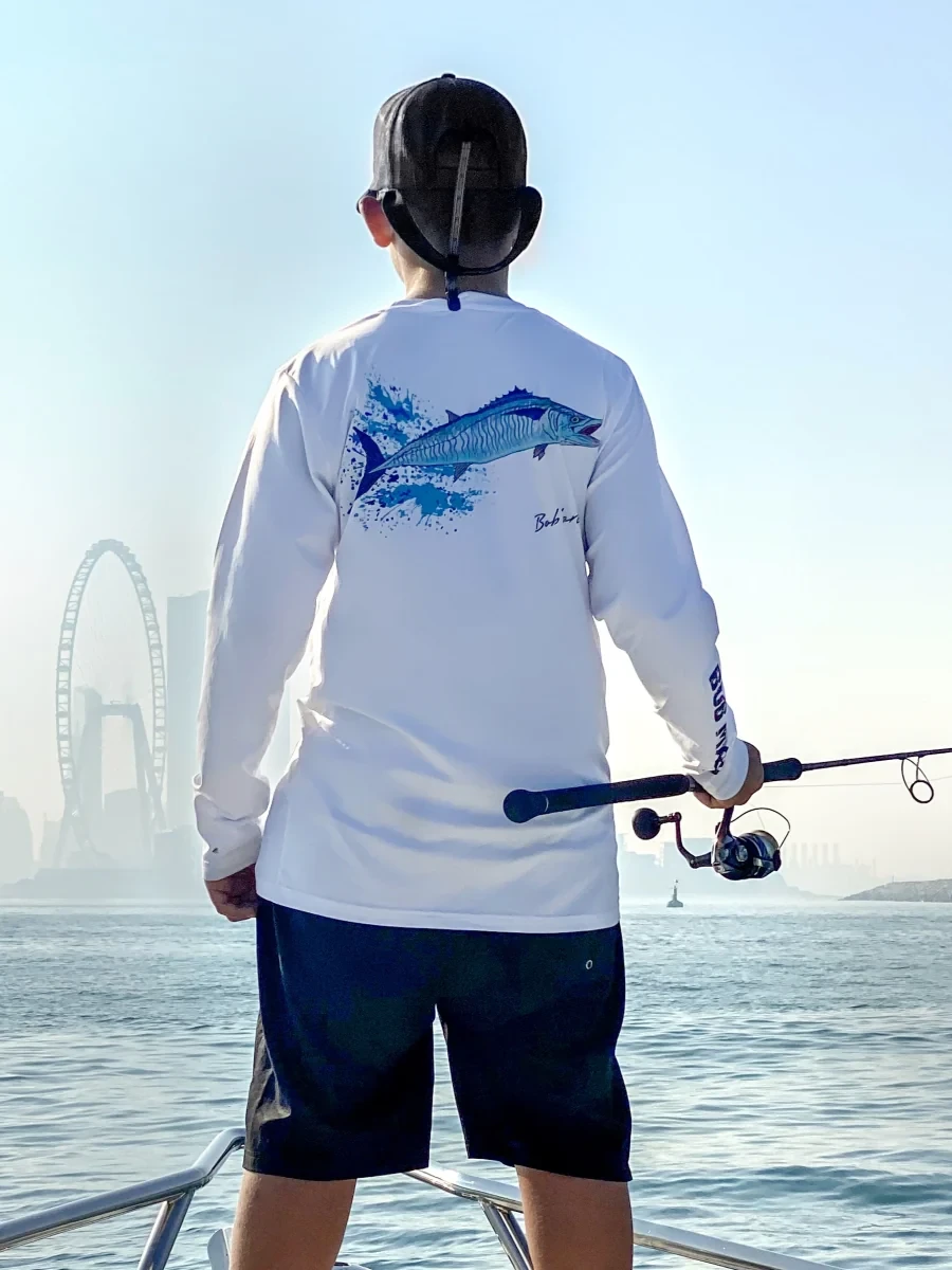 تيشيرت صيد - بوب مارلين الكنعد شبابي - أبيض