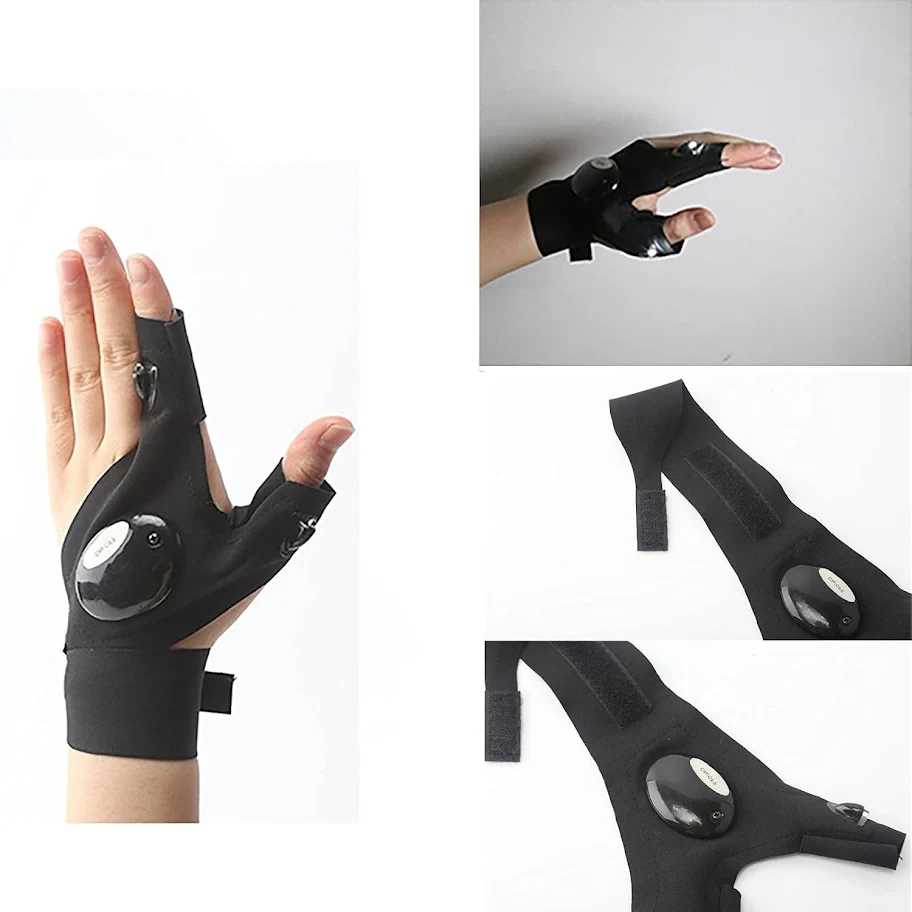 LED Flashlight Gloves for Fishing