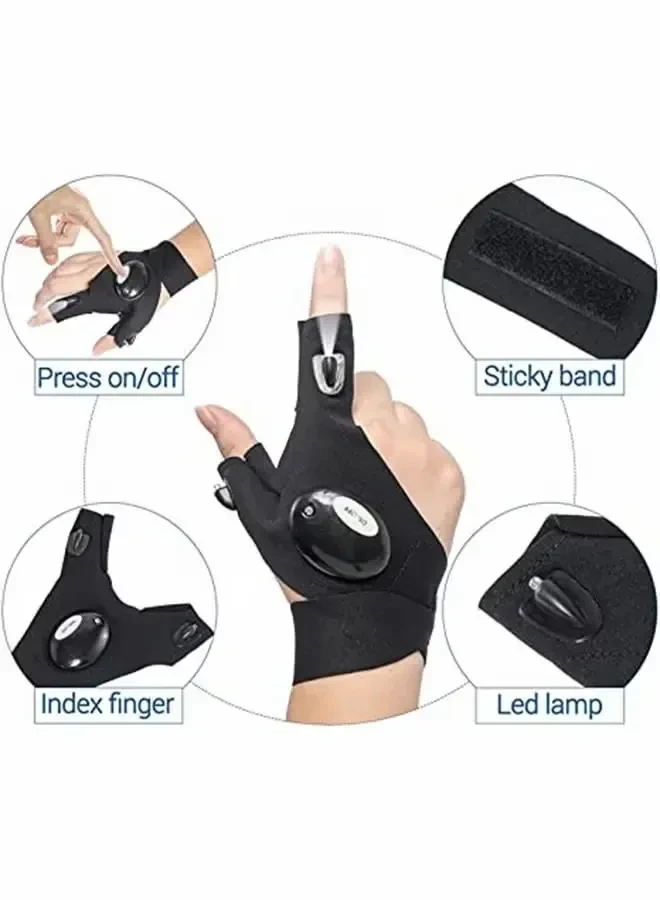 LED Flashlight Gloves for Fishing
